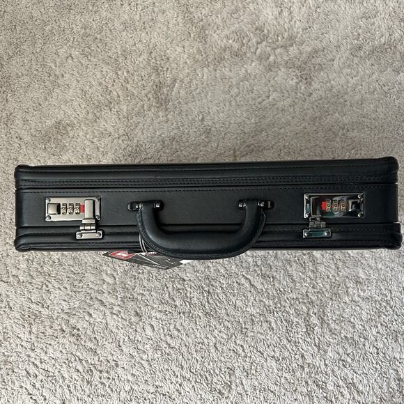 Samsonite Leather Computer Laptop Attache Briefcase Expandable 44077-1041 Black - Picture 4 of 7